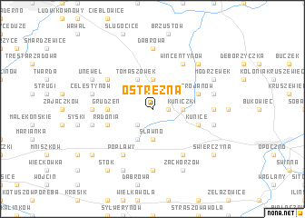 map of Ostrężna