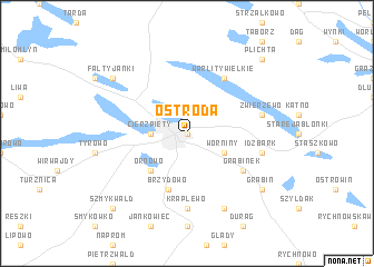 map of Ostróda