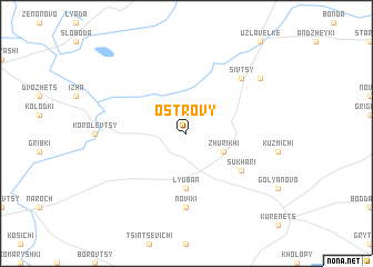 map of Ostrovy