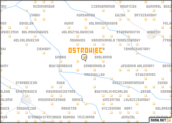 map of Ostrowiec