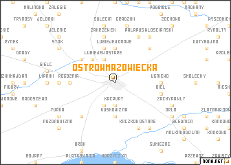 map of Ostrów Mazowiecka