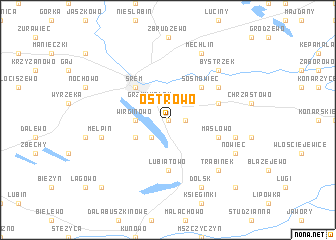 map of Ostrowo