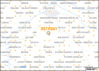 map of Ostrowy