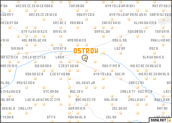 map of Ostrów