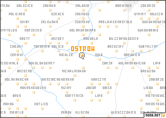 map of Ostrów