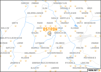 map of Ostrów