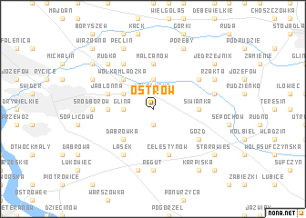 map of Ostrów