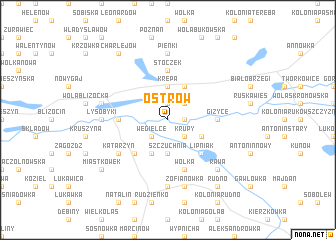 map of Ostrów