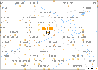 map of Ostrów