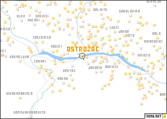 map of Ostrožac