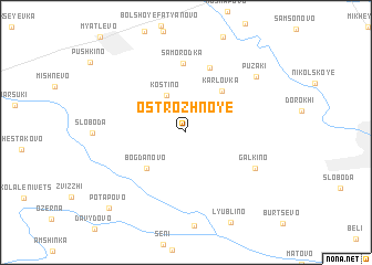 map of Ostrozhnoye