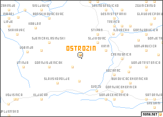 map of Ostrožin