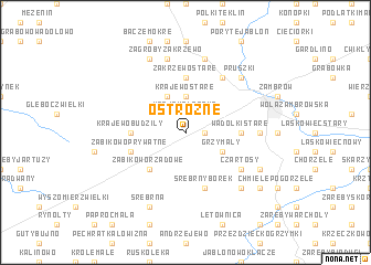 map of Ostróżne