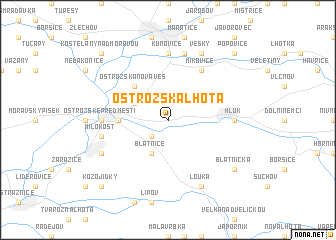 map of Ostrožská Lhota