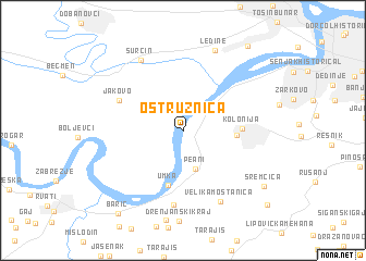 map of Ostružnica