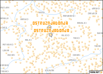 map of Ostružnja Donja