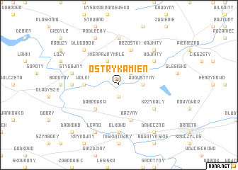 map of Ostry Kamień