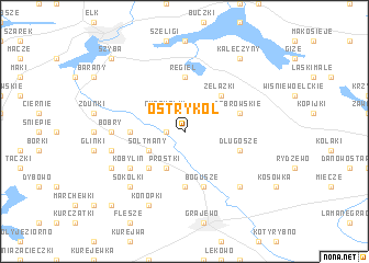 map of Ostrykół