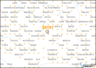 map of Ostrý