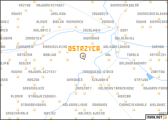 map of Ostrzyca