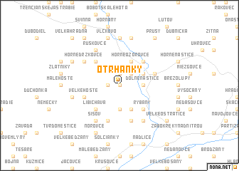 map of Otrhánky