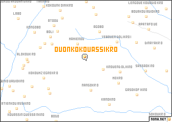 map of Ouonko-Kouassikro