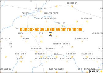 map of Ouroux-sous-le-Bois-Sainte-Marie