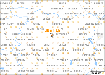 map of Ouštice