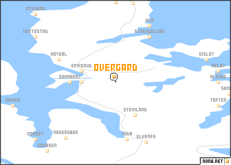 map of Øvergård