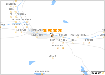 map of Övergård