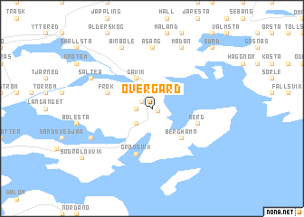 map of Övergård