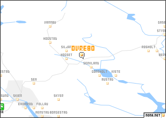 map of Øvrebø