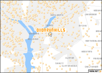 map of Oxon Run Hills