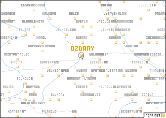 map of Ožďany