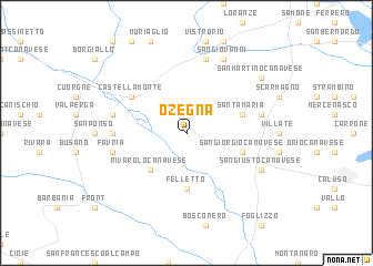 map of Ozegna