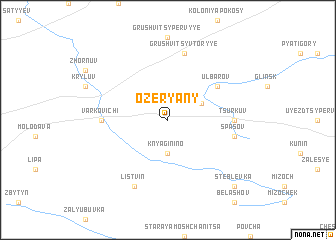 map of Ozeryany