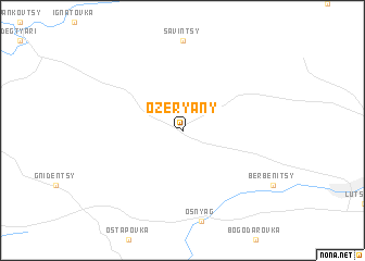 map of Ozeryany