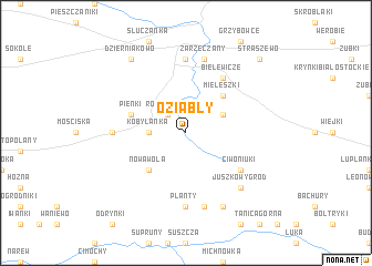 map of Oziabły