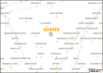 map of Ozières