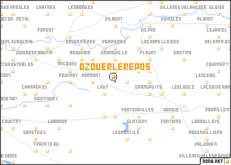 map of Ozouer-le-Repos