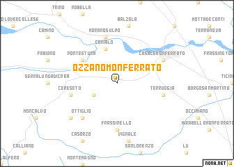 map of Ozzano Monferrato