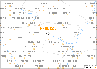 map of Paberžė