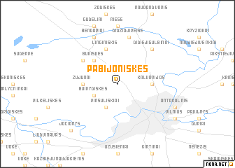 map of Pabijoniškės