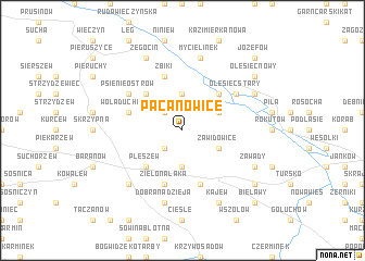 map of Pacanowice