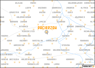 map of Pacierzów