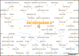 map of Paciorkowa Wola