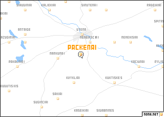 map of Pačkėnai