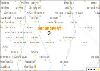 map of Păcurăreşti