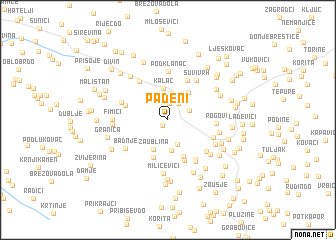 map of Pađeni