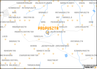 map of Pádpuszta